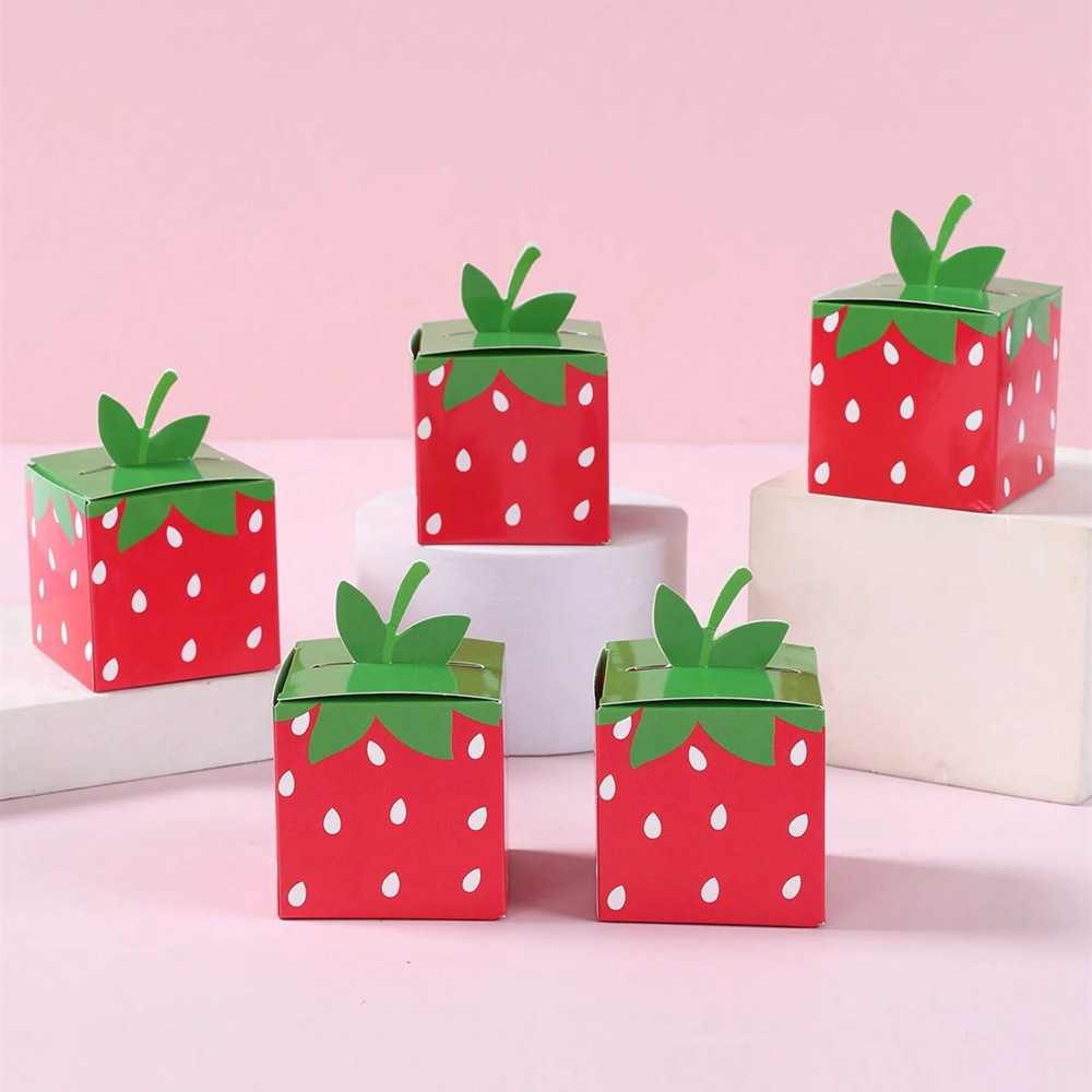 Food Or Snacks - 10Pcs Sweet Fruit Strawberry Theme Paper