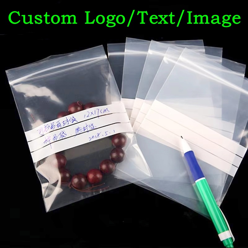 Food Or Snacks - 200PCS PE Clear Plastic Writing Ziplock