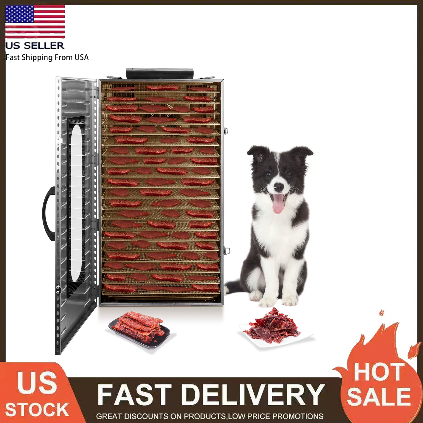 Food Energy Snacks - Premium 20-Tier Stainless Steel Food Dehydrator