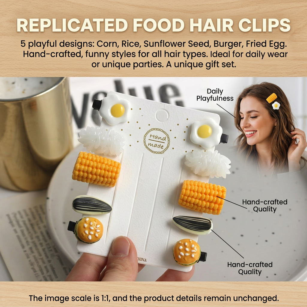 Mini Food Hair Clips Set Reali – обзор и цена Food Or Snacks