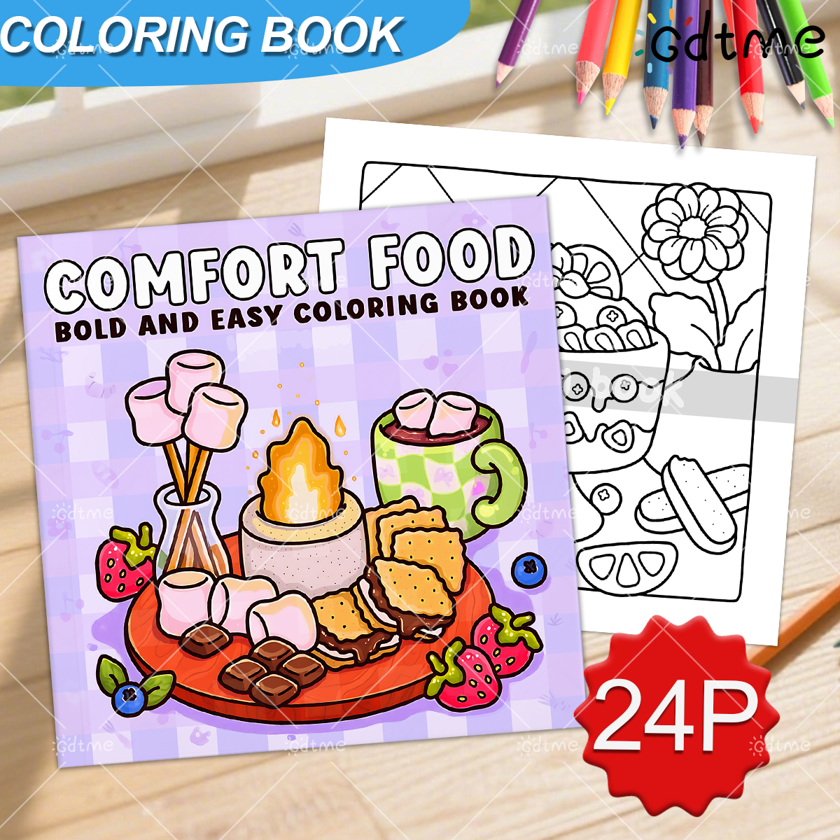 COMFORT FOOD BOLD AND EASY 24  – обзор и цена Food Y Snacks Coloring Book