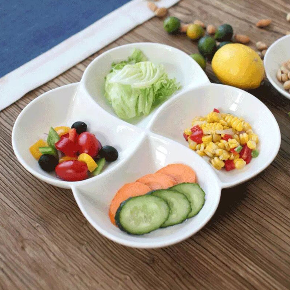 Ceramic 4-Compartment Food Pla – обзор и цена Food Snacks Company