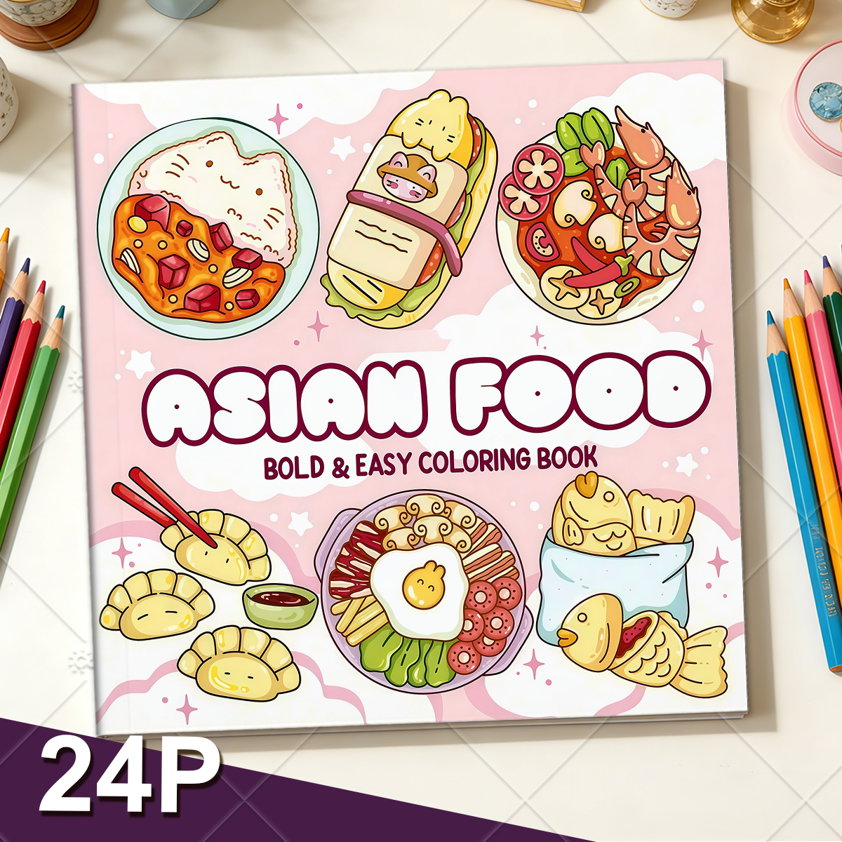 ASIAN Food Bold-easy Patterns  – обзор и цена Food Y Snacks Coloring Book