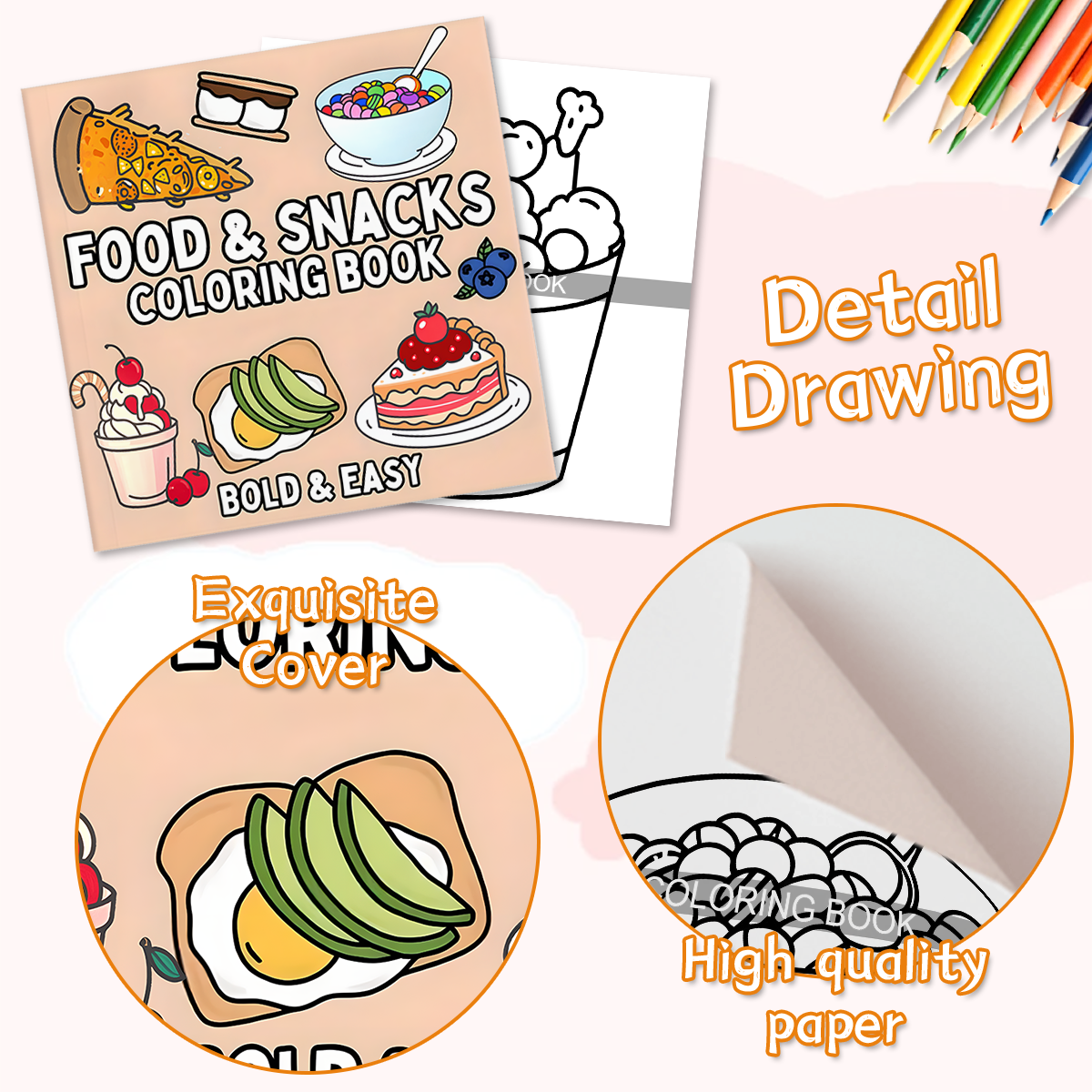 Delicious Food & Snack Themed  – обзор и цена Food Y Snacks Coloring Book