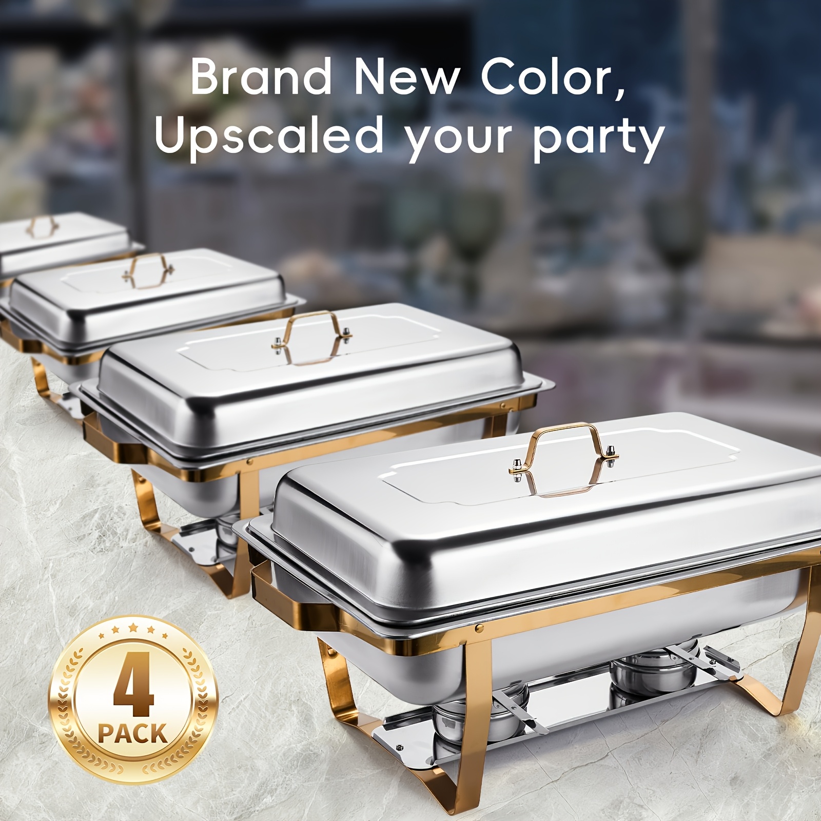 2/4pcs 8QT Golden Chafing Dish – обзор и цена Food Xxl
