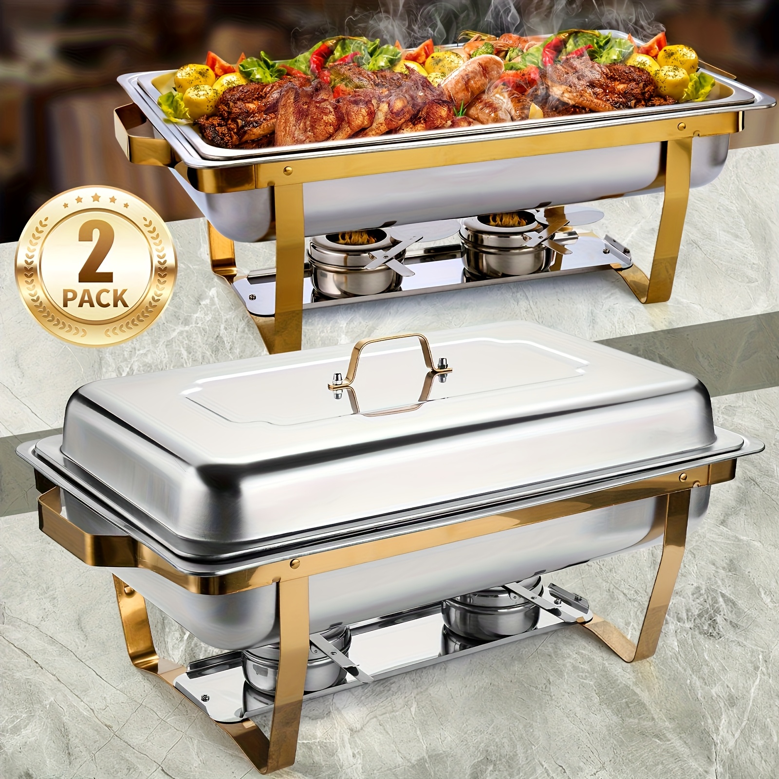 2/4pcs 8QT Golden Chafing Dish – обзор и цена Food Xxl