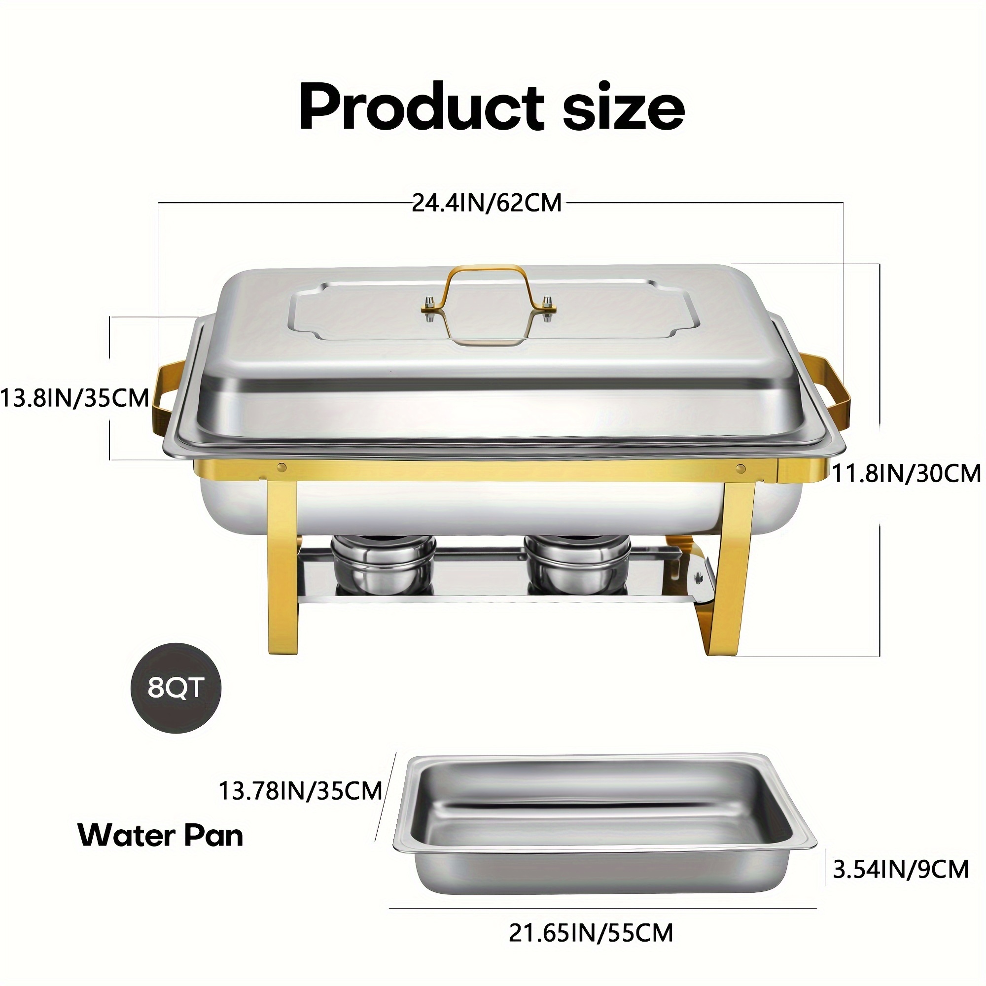 2/4pcs 8QT Golden Chafing Dish – обзор и цена Food Xxl