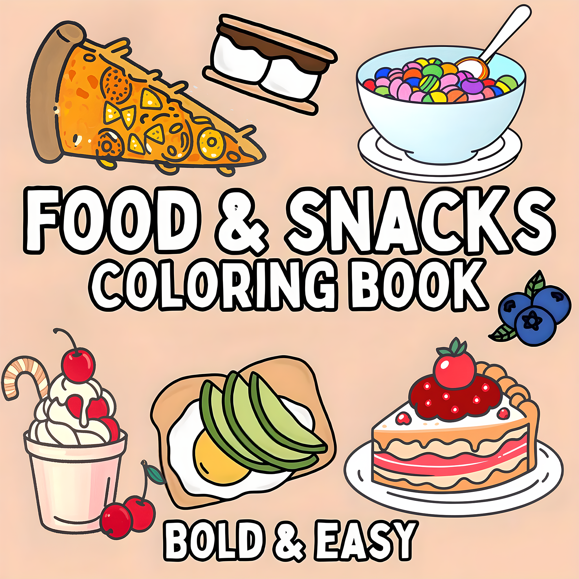 Delicious Food & Snack Themed  – обзор и цена Food Y Snacks Coloring Book