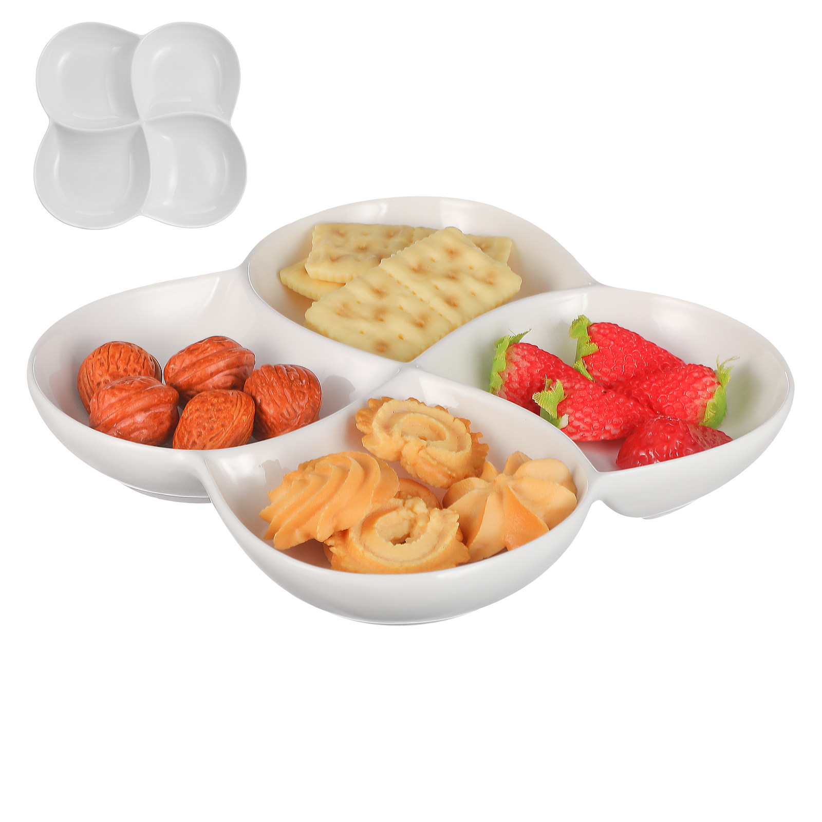 Ceramic Food Plate 4-Compartme – обзор и цена Food Snacks Company