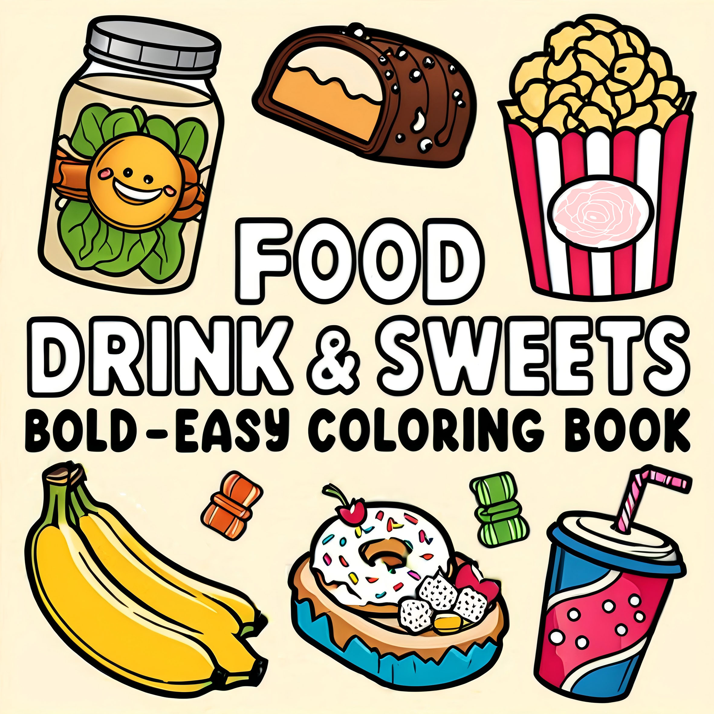 FOOD DRINK & SWEETS BOLD-EASY  – обзор и цена Food Y Snacks Coloring Book