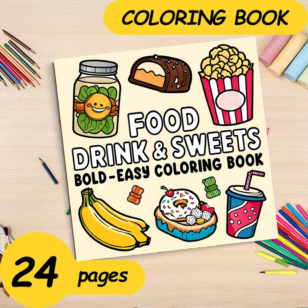 FOOD DRINK & SWEETS BOLD-EASY  – обзор и цена Food Y Snacks Coloring Book