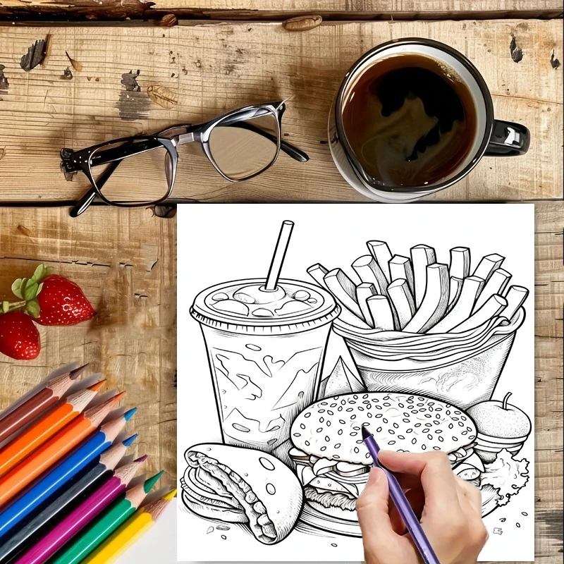 Fast Food Coloring Book for Ad – обзор и цена Food Y Snacks Coloring Book