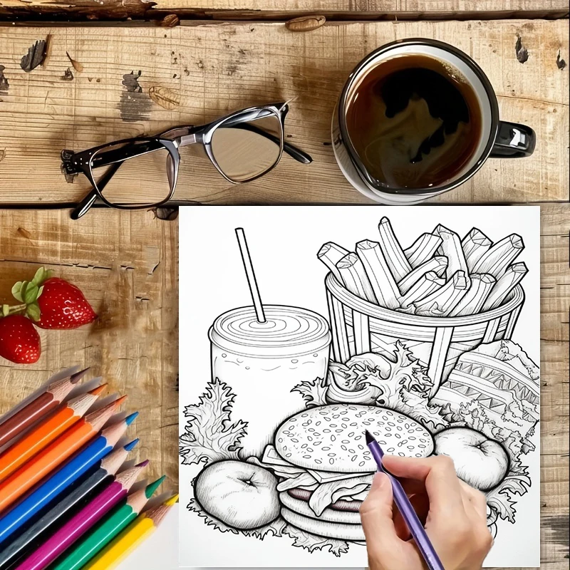 Fast Food Coloring Book for Ad – обзор и цена Food Y Snacks Coloring Book