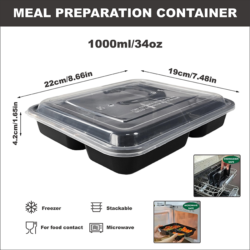 3-Compartment 34 Oz/1000 Ml, 1 – обзор и цена Food Snacks For Picnic